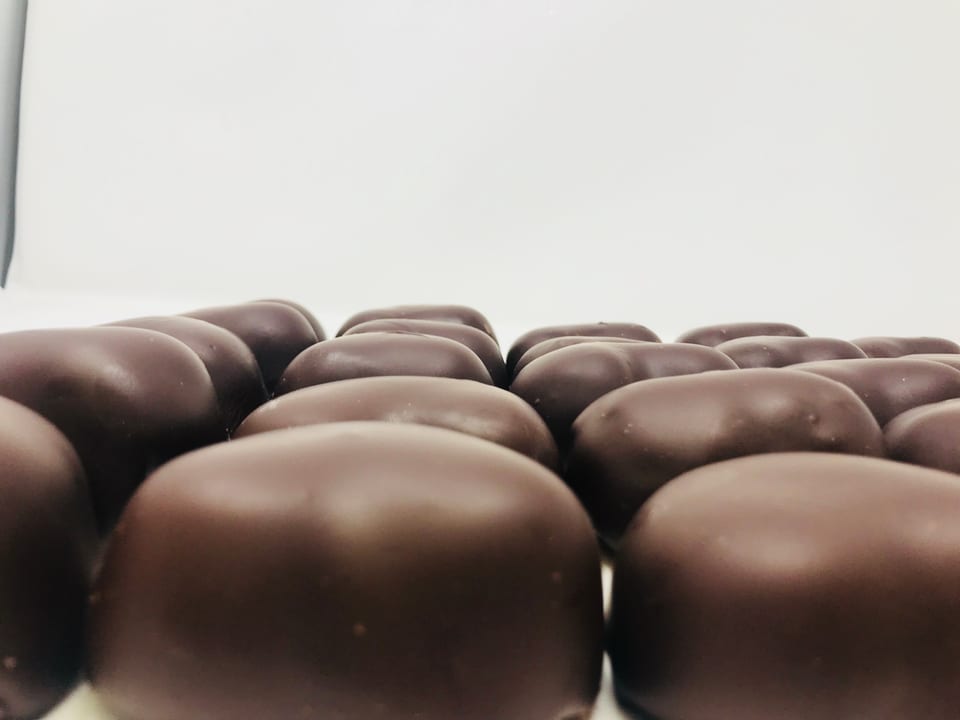 Palmeritas de chocolate en primer plano